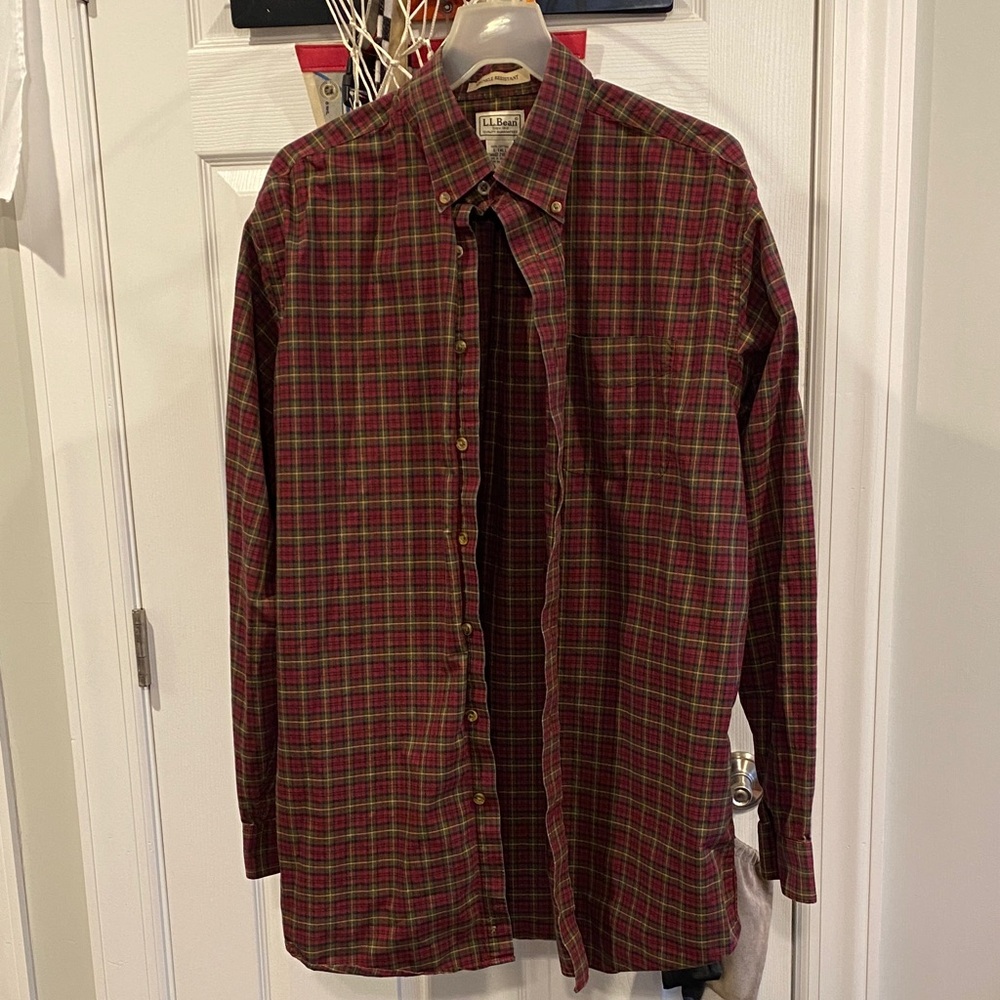 L.L. Bean Plaid Button Down Shirt